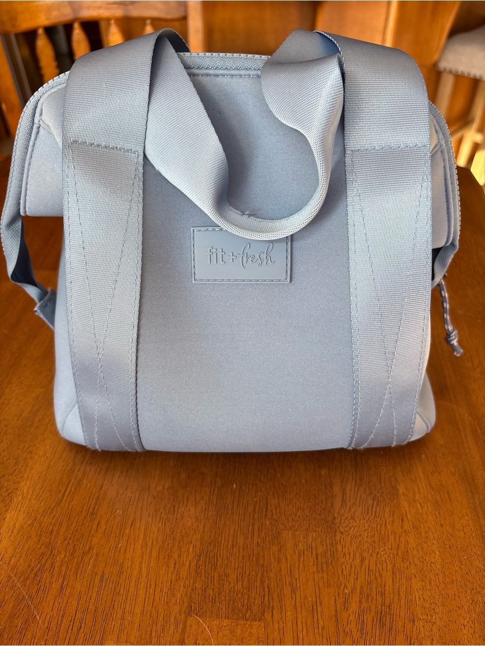 Fit + Fresh Light Blue Insulated Lunch Tote Bag